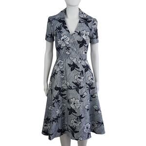 Vintage Crafted Cotton Blend Wrap Midi Dress Size Small